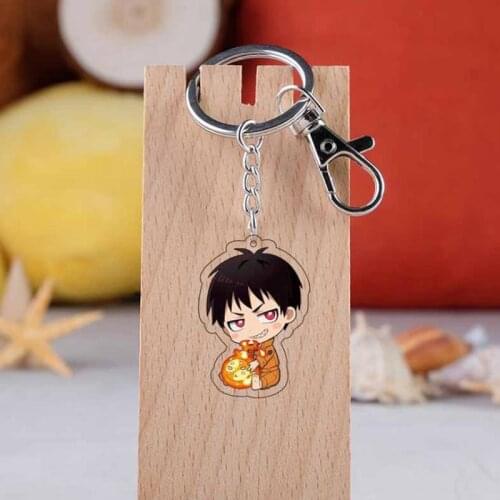 1 Pcs New Japan Anime Fire Force Streaming Acrylic Keychains Pendant Keyrings Key Holder Action Figure Toys Children Gifts