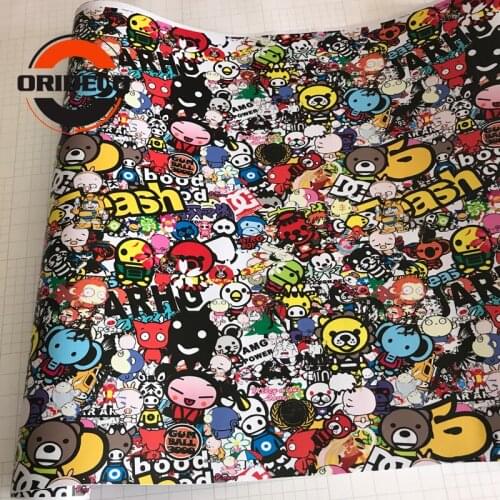 10/20/30/40/50X152CM Cute Carton Bomb Vinyl Sticker on Car DIY Graffiti Sticker Bomb Wrap Car Stickers Full Car Decals