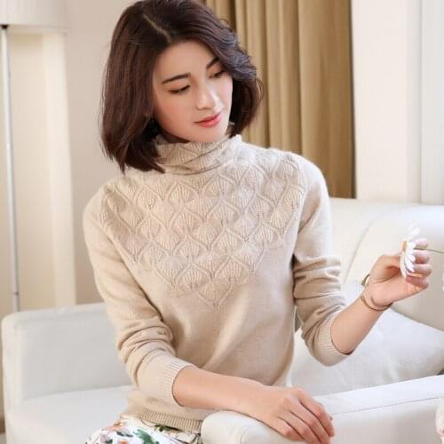 100% Cashmere Turtleneck Sweater Women Casaul Warm Autumn New Knitted Pullover Winter Tops Female Clothes Pull Femme WPY4266
