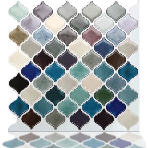 3D Wall Stickers Decorative 10*10inch Diamond Waterproof Wallpaper Backsplash for kitchen Peel Stick Fire Retardant - 1 Sheet