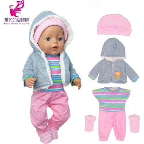 43cm Baby Doll Clothes Coat for 17 inch Dolls Outwear Winter Jacket Toys Doll Outfits