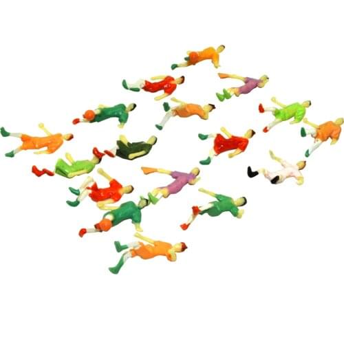 50pcs 1/75 scale model football player toys miniature painted figures for diorama football game scene
