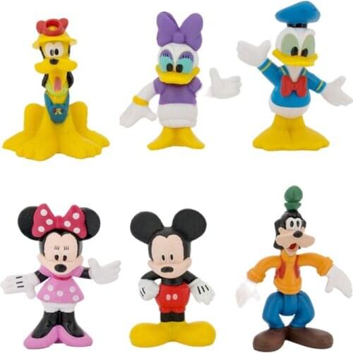 6pcs/set Mickey Minnie mouse dolls cute cartoon Donald Duck PVC figure doll toy set Cake Decoration gifts