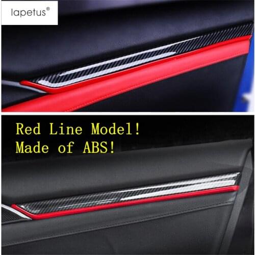 Lapetus Accessories Fit For Honda Civic Sedan 2016 - 2020 ABS Inner Auto Door Armrest Decoration Strip Molding Cover Kit Trim