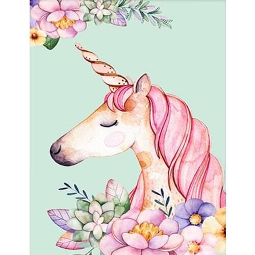 5D Diamond embroidery Flower Unicorn diamond cross stitch resin square diamond sets decorative Diy Diamond painting cartoon