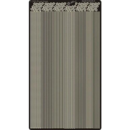 AM-WORKS NW35053 1/350 Rivet Lines and Corner Pieces Various Sizes - Upgrade Detail Set