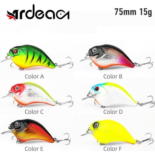 Ardea Crank Minnow 75mm 15g Square Lip Fat Body Wobblers Floating Swimbait High Carbon Steel Hook Pike Bass Pesca
