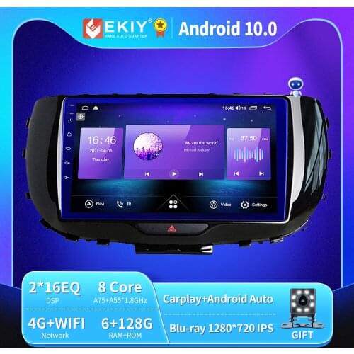 EKIY Android 10 Car Radio For KIA Soul SK3 2019-2021 Autoradio Blu-ray 1280*720 IPS/QLED Multimedia Video Player Navi GPS 2din