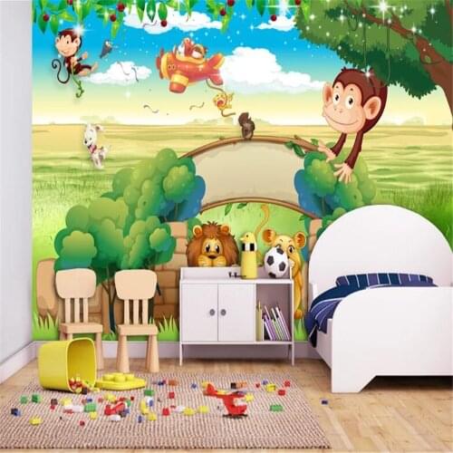 Milofi custom large non-woven wallpaper cartoon childrens room background wall childrens paradise childrens room mural