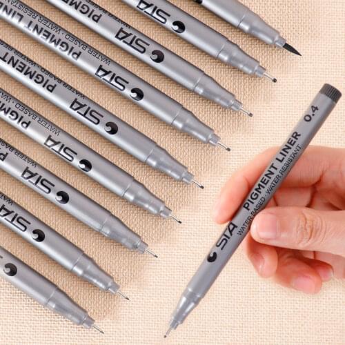 Black Micro Pen 9 Pcs/Set Drawing Liner Waterproof Hand Lettering Markers for Calligraphy/Scrapbooking Art Supplies Stationery