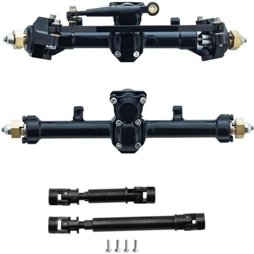 For Axial SCX24 1/24 RC Crawler Car Metal Front & Rear Axle Complete Axles with Drive Shaft Upgrade Parts Accessories