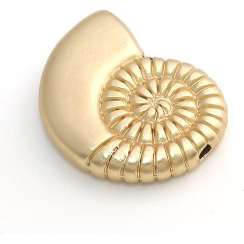 Doreen Box Zinc Alloy Ocean Jewelry Beads Sea Turtle Conch Sea Snail Animal Matt Gold Filled Findings Accessories for DIY 5 PCs