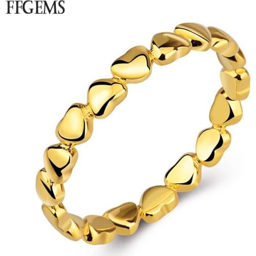FFGems 2020 HOT SALE Forever Love Heart Finger Ring Rhodium Yellow Gold Rose Original Jewelry Gift GLOBAL SHOPPING FESTIVAL