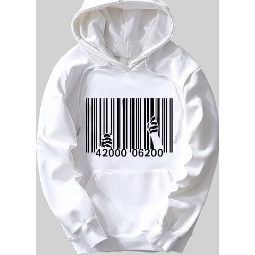 Prison Break Anarchy Break Bar Code Jail Consumerism Revolution Girls Woman Hoodie Couple Clothes Autumn Winter Fleece ZIIART