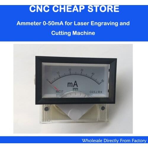 Measuring 85C17 DC 0-50MA Analog Panel Meter Ammeter Amperemeter DIY CO2 laser cutting engraving machine