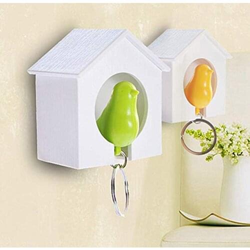 Creative Bird Wall Mount Key Holder Wall Hook Hanger Mini Bird Nest KeyChain Home Bedroom Decor Key Holder
