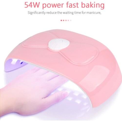 Nail Lamp 54W Pink UV Nail Lamp Auto Sensor 18 LED Lights Gel Acrylic Nail Polish Dryer Lamp For Gel Varnish Convenient Home Use