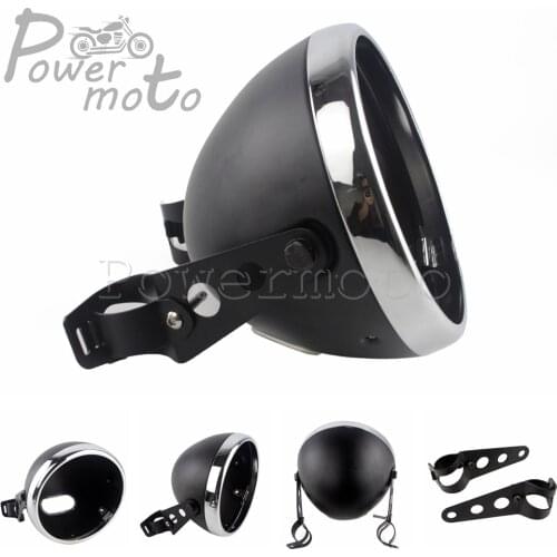Motorcycle 7 inch Headlight Mount Bucket LED Headlamp Housing Shell w/ Bracket Kit For Harley Cafe Racer Honda XS650 CB 250 650