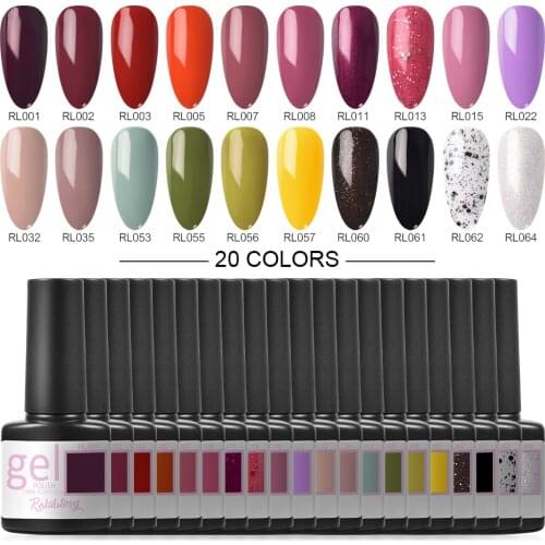 65PCS Nail Gel Polish Set 7.5ml Soak off UV LED Gel Nail Polish Lacquer Colorful Semi Permanent Nail Art Manicure Nails Gel