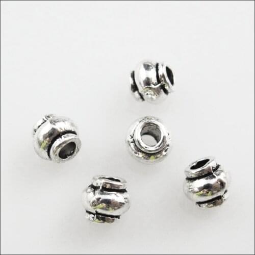New 120Pcs Tibetan Silver Color Tiny Pumpkin Spacer Beads Charms 4mm