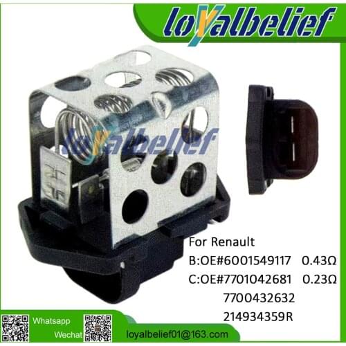 Brand New Auto Heater Blower Control Resistor For Renault 6001549117 7701042681 7700432632 214934359R blower control resistor
