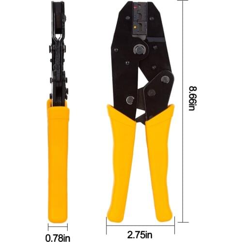 ICROATO Crimping Tool Crimping Pliers For Dupont Plier Crimper 5 Interchangeable Die Sets with Storage Bag Terminals