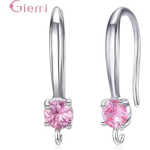 Wholesale Stylish 925 Sterling Silver Earring Hooks For Women Jewelry Accessory Muti-colors Trendy Earrings Jewelry Gift