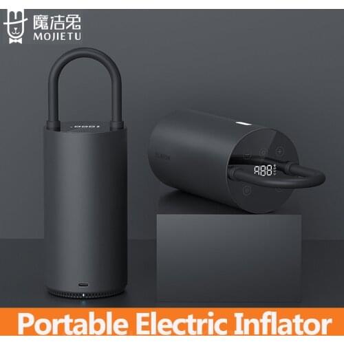 MOJIETU Portable Electric Inflator Smart Digital Tire Pressure Detection Air Compressor Pump For Bike Motorcycle Car Football