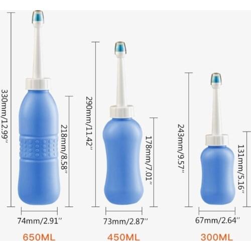 Portable Bidet Sprayer 300ml / 450ml / 650ml, Travel Bidet Blue with Hand Held Bidet Bottle for Personal Cleansing