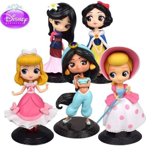 Disney Princess 5 Styles Of Birthday Cake Ornaments Aurora Snow White Mulan Shepherdess Action Figure Model Toy For Girls
