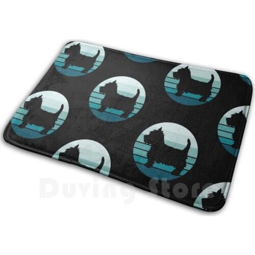 Retro Westie West Highland Terrier Vintage Soft Non-Slip Mat Rug Carpet Cushion Westie Terrier Highland West Owner