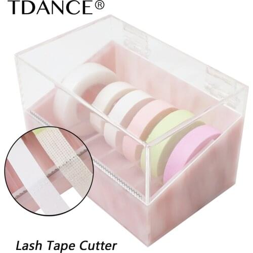 TDANCE Eyelash Extension Tape Cutter Storage Box Dispenser Adhesive Tape Holder Grafting Eyelash Plastic Rotating Makeup Tools