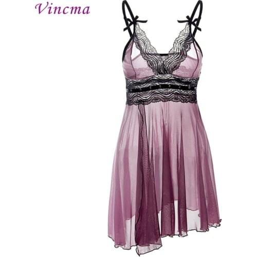 XXL 3XL 4XL 5XL 6XL Plus Size Sexy Lingerie Hot Women Deep V Neck Rhinestone Sleepwear Sex Dress Costume Babydoll Big Size