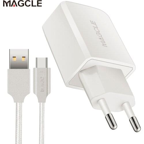 Magcle EU/US wall charger 5V/2.4A dual USB travel charger Moblie phone charger adapter for mobile phone + 2A Magcle Cable