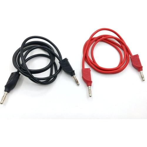 2PCS BANANA TO Banana Plug High Voltage silicone Cable Test 100CM