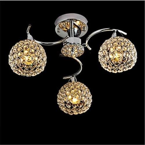 Contemporary Electroplated Feature for Crystal Metal Bedroom / Dining Room / Hallway ceiling lamp xuyiming