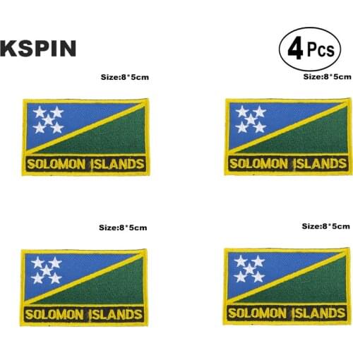 Solomon Islands Rectangular Shape Flag Iron on Saw on Patches Embroidered Flag Patches National Flag Patches for Clothing
