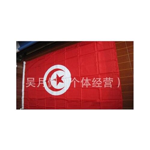 Tunisia Flag Nation 3ft x 5ft Polyester Banner Flying150* 90cm Custom flag All over the world Worldwide outdoor