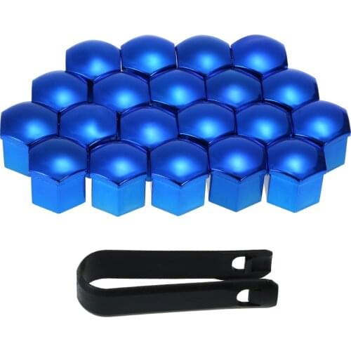 Universal 20PCS 17mm Car Wheel Net Cover Red/Blue ABS Wheel Net Bolt Cover Lug Nut Caps Screw Protector Cover