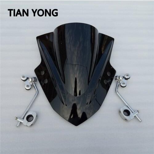 For Kawasaki Z300 Z 300 Z750 750 Z900 900 Wind Deflectore Accessories Spoiler Visor Windscreen With support frame Windshield