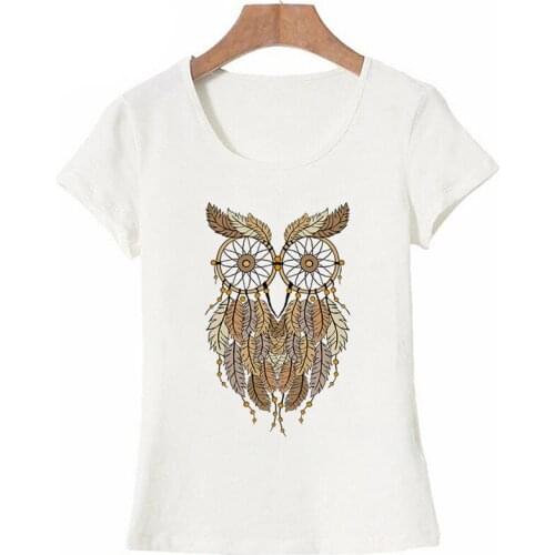 Vintage Owl Design T-Shirt Summer Fashion Women t-shirt Coffee Obsession Owl Print T Shirt Casual Tops Cute Female Tees