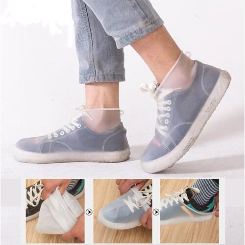 1 Pair Non-Slip Washable Waterproof Shoe Protectors Reusable Silicone Rain Boots Men Woman Kids Rainproof Overshoes Rain Boots