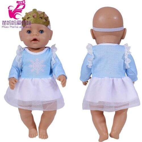 17 Inch Baby Doll Summer Blue Dress Dolls Clothes BB Girl Birthday Gifts