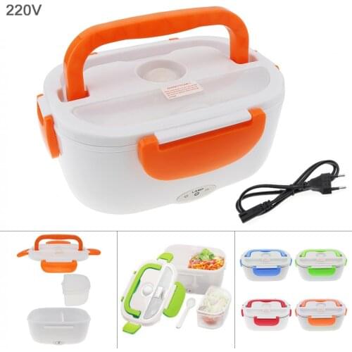 220V 1.5L One-piece Type Portable Food Warmer Heating Keeping Electric Lunch Box with Spoon / EU Charging Line