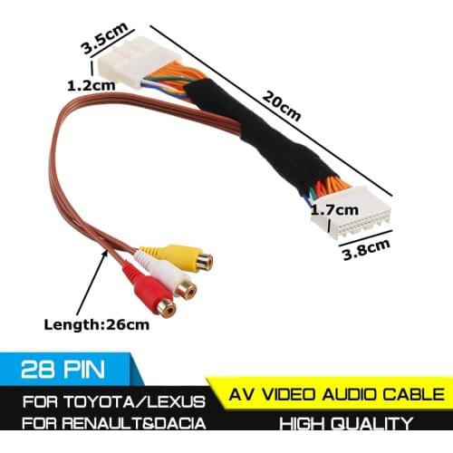 28 Pin AV Video Audio Cable For Toyota For Lexus Touch 2 and Entune Monitors For Renault&Dacia for Vauxhall Head Units for Opel