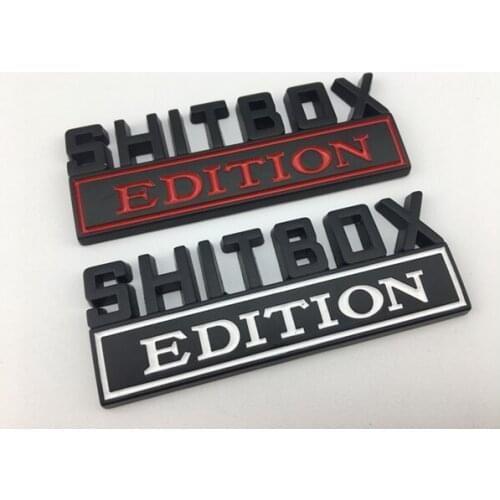 3D Black Metal SHITBOX EDITION Emblem Auto Trunk Fender Badge Decal Stickers Car Accessories