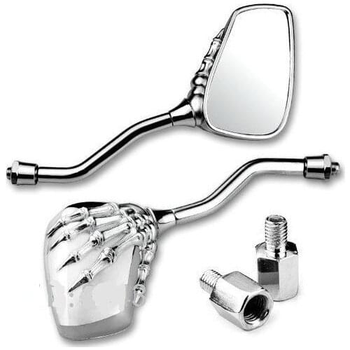 4color Motorcycle Chrome SKELETON Skull HAND Claw Side Rear View Mirrors 8mm 10mm Scooter Rearview Mirror Motorcycle accessories