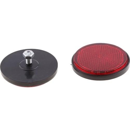 4 Pack 2 inch 55mm Round Reflector for Motorcycle ATV Dirt Bikes Universal, Red & Orange