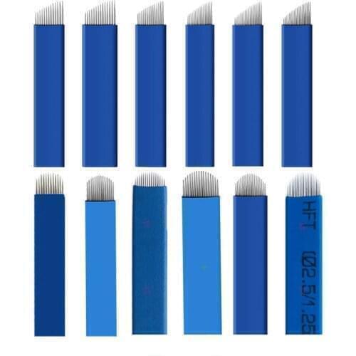 7 9 12 14 16 18 21 Pins Tattoo Needles Permanent Makeup Eyebrow Embroidery Blade For 3D Microblading Manual Tattoo Pen