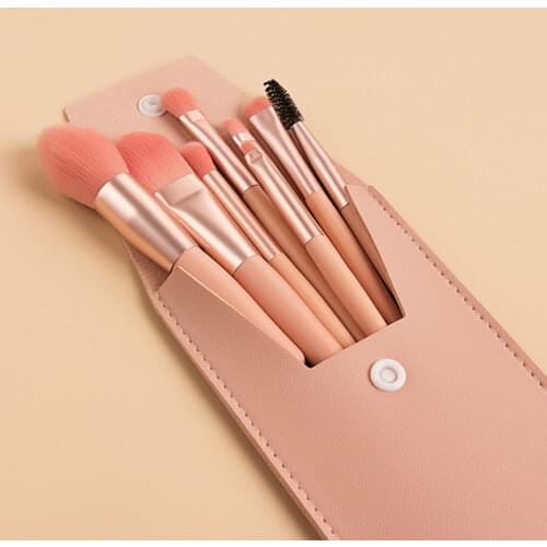 Four Colors 8Pcs Mini Convenient Travel Professional Makeup Brush Set Cosmetic Eye Eyeshadow Eyebrow Beauty Make Up Tool